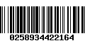 Código de Barras 0258934422164