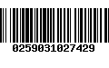 Código de Barras 0259031027429