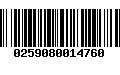 Código de Barras 0259080014760