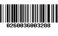 Código de Barras 0260036003288