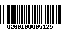 Código de Barras 0260100005125