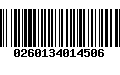 Código de Barras 0260134014506