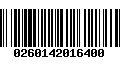 Código de Barras 0260142016400