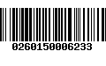 Código de Barras 0260150006233