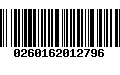 Código de Barras 0260162012796