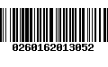 Código de Barras 0260162013052