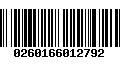 Código de Barras 0260166012792