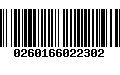 Código de Barras 0260166022302