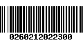 Código de Barras 0260212022300