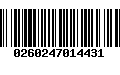 Código de Barras 0260247014431