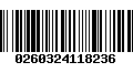 Código de Barras 0260324118236