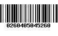 Código de Barras 0260405045260