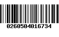 Código de Barras 0260504016734