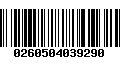 Código de Barras 0260504039290