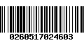 Código de Barras 0260517024603