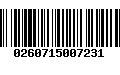 Código de Barras 0260715007231