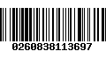 Código de Barras 0260838113697