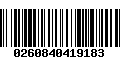 Código de Barras 0260840419183