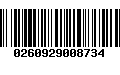 Código de Barras 0260929008734