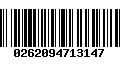 Código de Barras 0262094713147