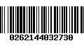 Código de Barras 0262144032730