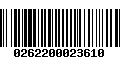 Código de Barras 0262200023610