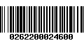 Código de Barras 0262200024600