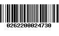 Código de Barras 0262200024730