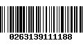 Código de Barras 0263139111188