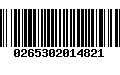 Código de Barras 0265302014821