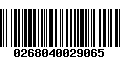 Código de Barras 0268040029065