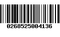 Código de Barras 0268525004136