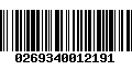 Código de Barras 0269340012191