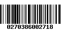 Código de Barras 0270386002718