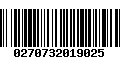 Código de Barras 0270732019025