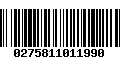 Código de Barras 0275811011990