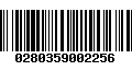 Código de Barras 0280359002256