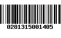 Código de Barras 0281315001405