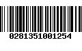 Código de Barras 0281351001254