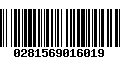 Código de Barras 0281569016019