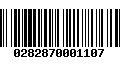 Código de Barras 0282870001107