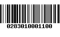 Código de Barras 0283010001100