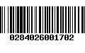 Código de Barras 0284026001702