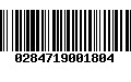 Código de Barras 0284719001804