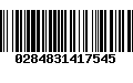 Código de Barras 0284831417545
