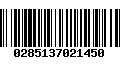 Código de Barras 0285137021450