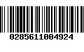 Código de Barras 0285611004924