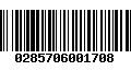 Código de Barras 0285706001708