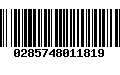 Código de Barras 0285748011819