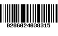 Código de Barras 0286024038315